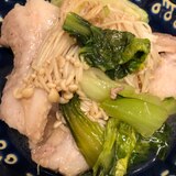 麺つゆde豚肉とチンゲン菜とエノキの和風炒め^_^